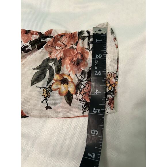 NWOT No Boundaries Mesh Floral Pull Over Top ¾ Sleeves Size XL-15/17 Juniors - Picture 10 of 11